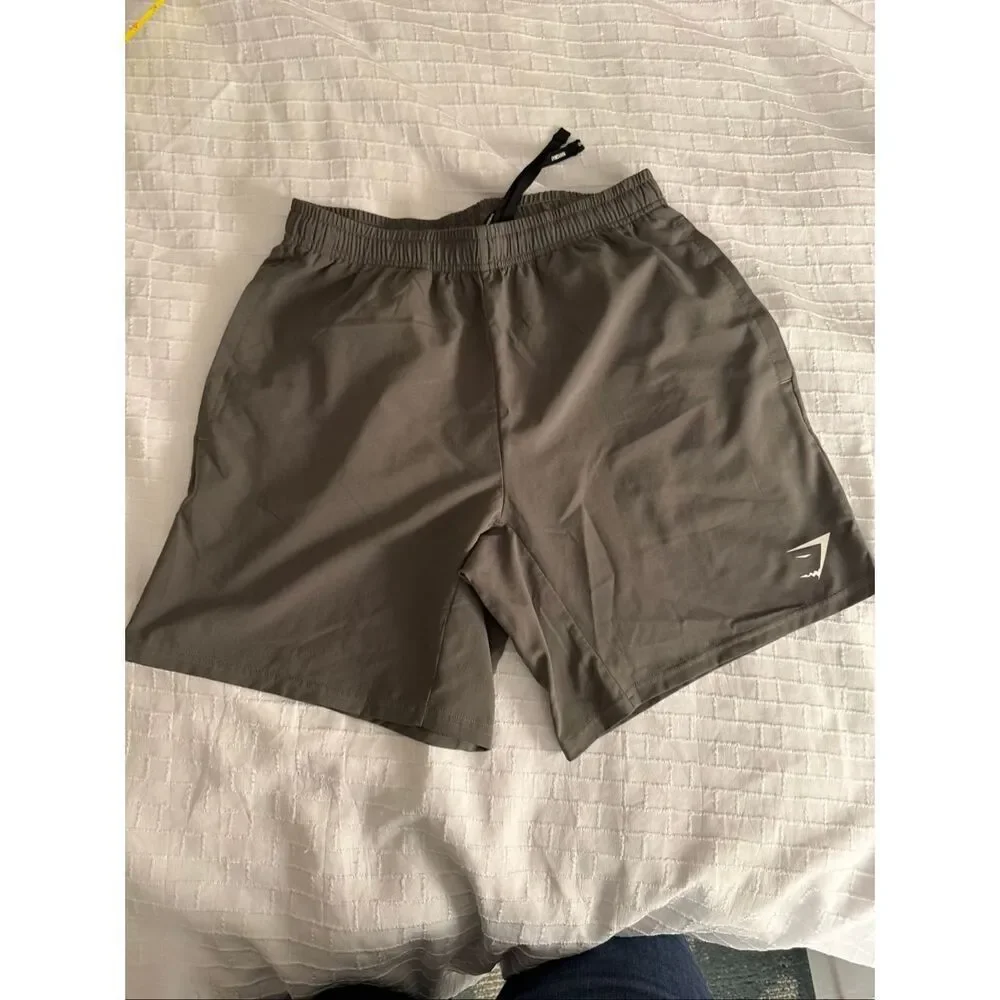 Gymshark Taupe Gray Training Shorts Athletic Performance Gym Activewear SZ M
